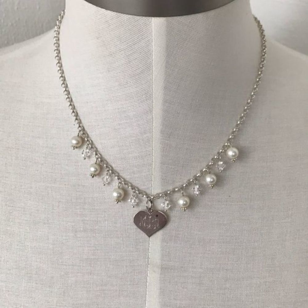 925 Silver Real Pearls crystals necklace